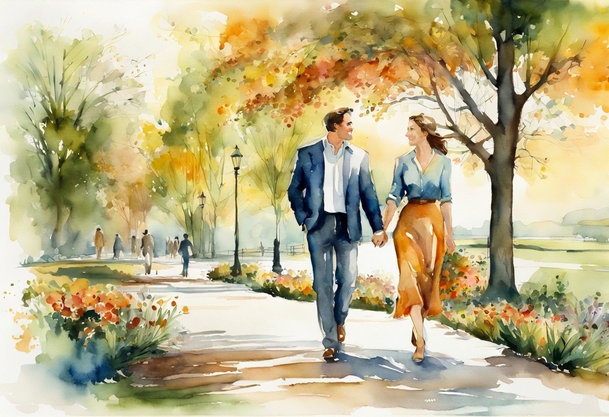 a man and woman holding hands and walking on a sidewalk - Will my ex come back to me?