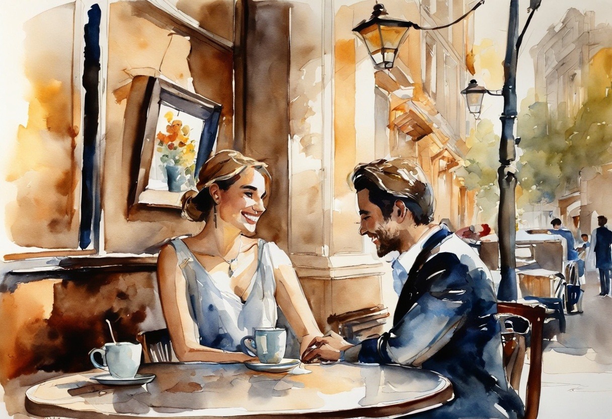 a man and woman sitting at a table - What should I be grateful for in love?